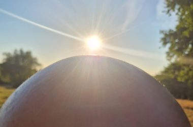 Glatzkopf mit der Sonnenfinsternis