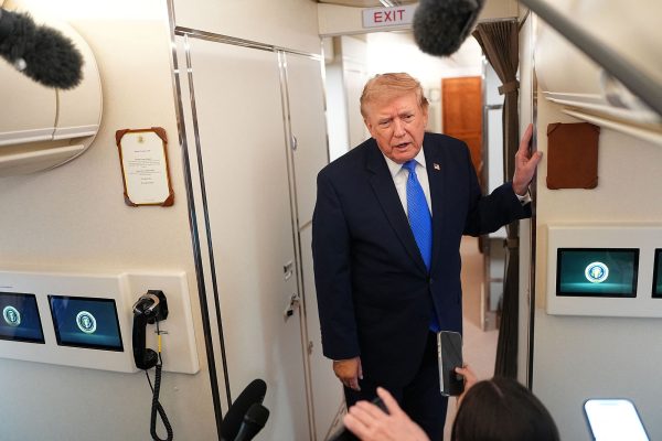 US-Präsident Trump an Bord der Air Force One