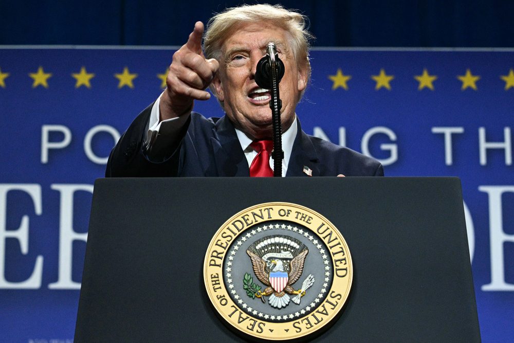 US-Präsident Donald Trump hält eine Rede