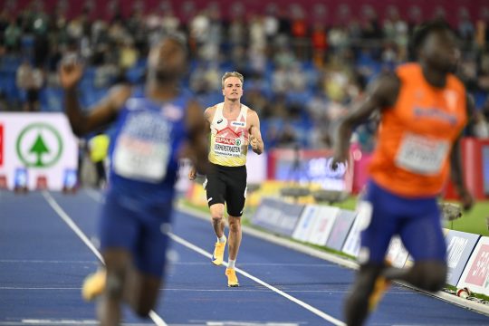 Simon Verherstraeten während eines Rennens bei der Leichtathletik-EM in Birmingham