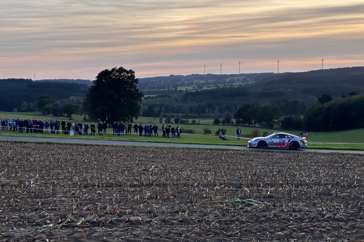 Rainer Hermann-Horst Cohnen im Porsche beim Shakedown zur East Belgian Rallye