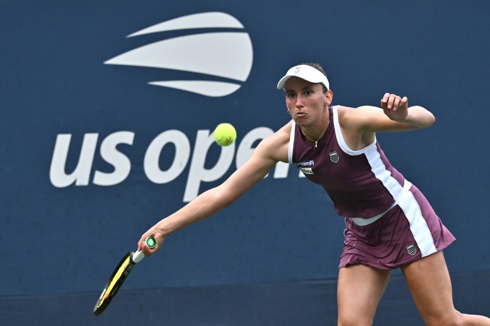 Elise Mertens bei ihrem Erstrundenmatch bei den US Open