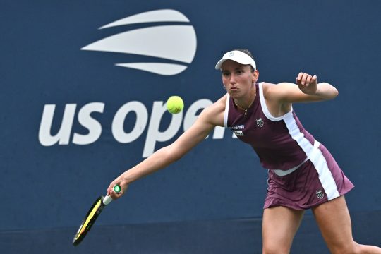 Elise Mertens bei ihrem Erstrundenmatch bei den US Open