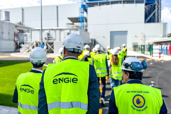 Ortsbegehung am Gas- und Dampfkraftwerk in Flémalle