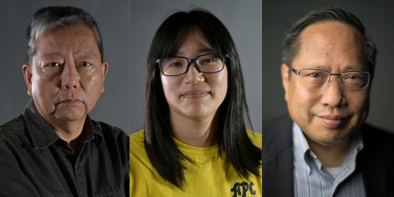 Die verurteilten Aktivisten Lee Cheuk-yan, Chow Hang-tung und Albert Ho