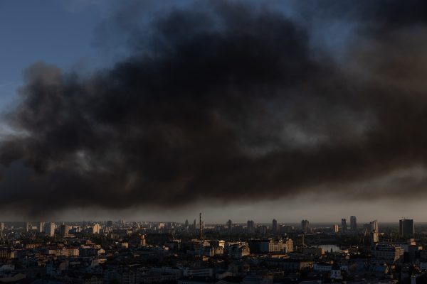 Rauch über der ukrainischen Hauptstadt Kiew nach einem russischen Luftangriff