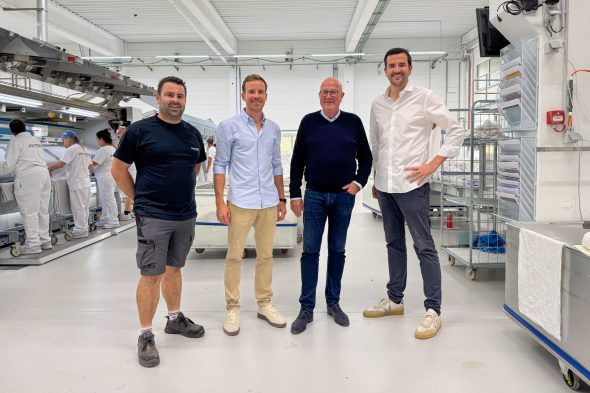 Produktionsleiter Mike Schmitz, Geschäftsführer Olivier Egyptien, Seniorchef Philipp Egyptien, Vertriebsleiter Pierre Egyptien
