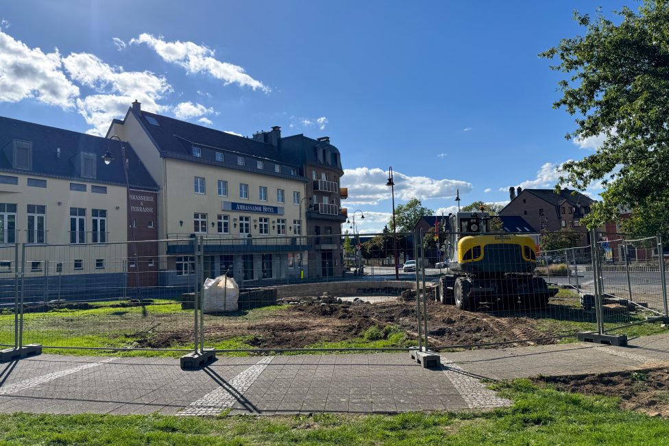 Bauarbeiten im Temsepark in der Eupener Unterstadt