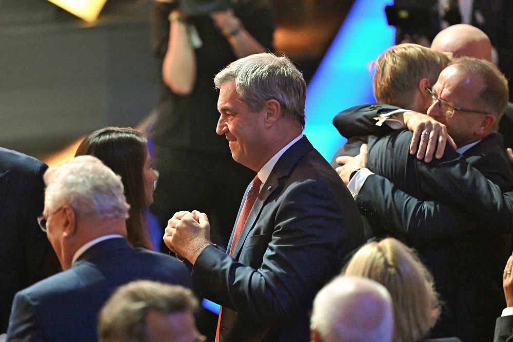 Bayerns Ministerpräsident Markus Söder jubelt