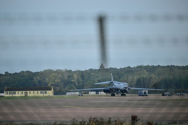 US-Militärjet auf dem Luftwaffenstützpunkt Fairford