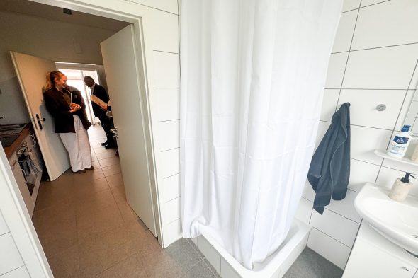 Badezimmer in einer Trainingswohnung in Eupen
