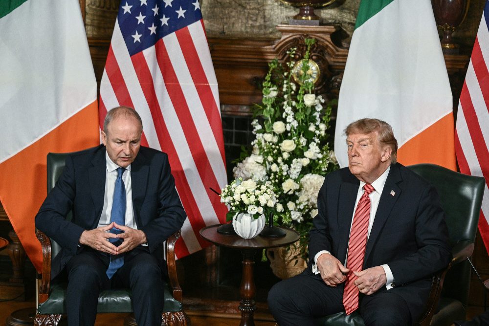 Gespräch zwischen dem irischen Regierungschef Martin und US-Präsident Trump