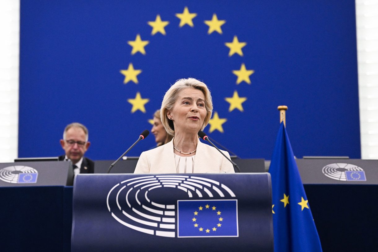 Ursula von der Leyen bei ihrer Rede zur Lage der Union in Straßburg