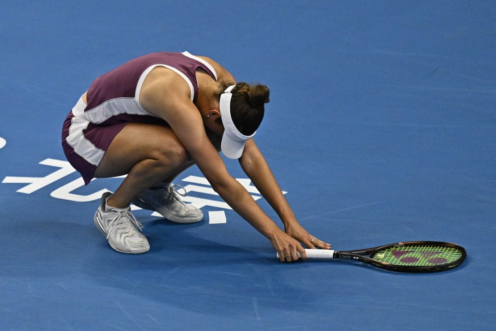 Elise Mertens nach ihrem Sieg über Iga Swiatek
