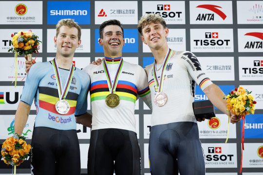 Fabio Van den Bossche, Luri Leitao und Tim Torn Teutenberg auf dem Siegerpodest