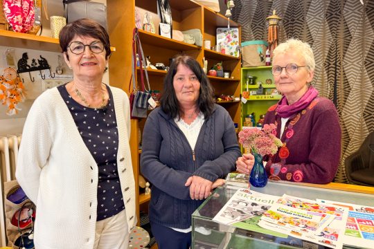 Martha Kerst, Andrea Göttgens und Hildegard Nießen vom Weltladen Eupen