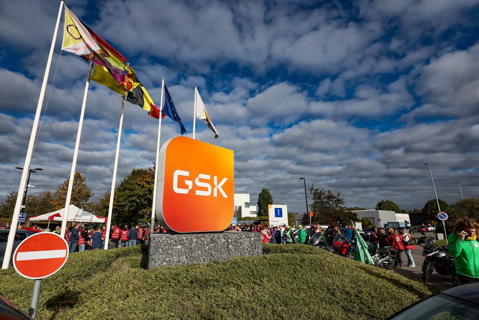 Protest vor dem GSK-Sitz in Wavre