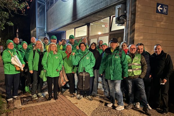 CSC-Delegation am Eupener Bahnhof