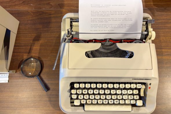 Schreibmaschine in der Ausstellung